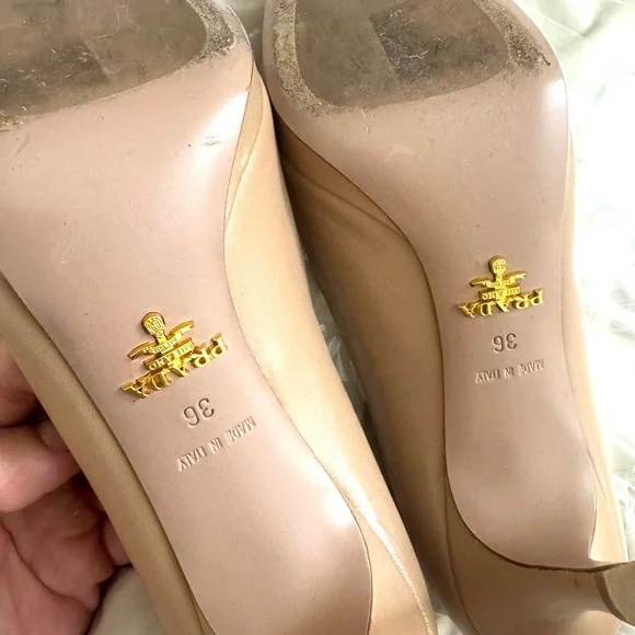 Prada Tan Classic Pointed-Toe Heels - Picture 3 of 3
